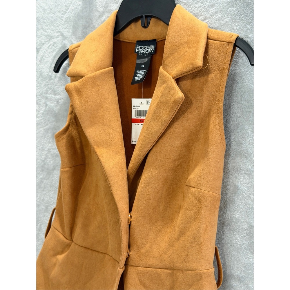 Rosie Harlow Planet Gold Juniors' Faux-Suede Sleeveless Jacket Midi Dress XS $69 - Picture 6 of 12